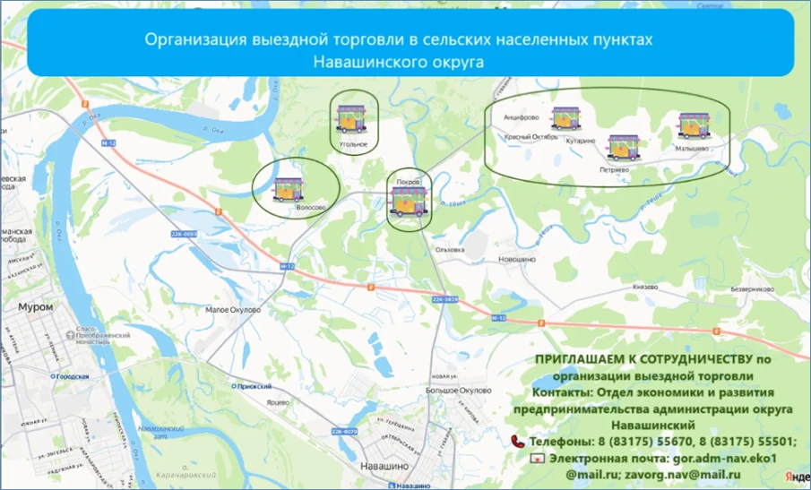 Организация выездной торговли в Навашинском муниципальном округе Нижегородской области: предложение для предпринимателей